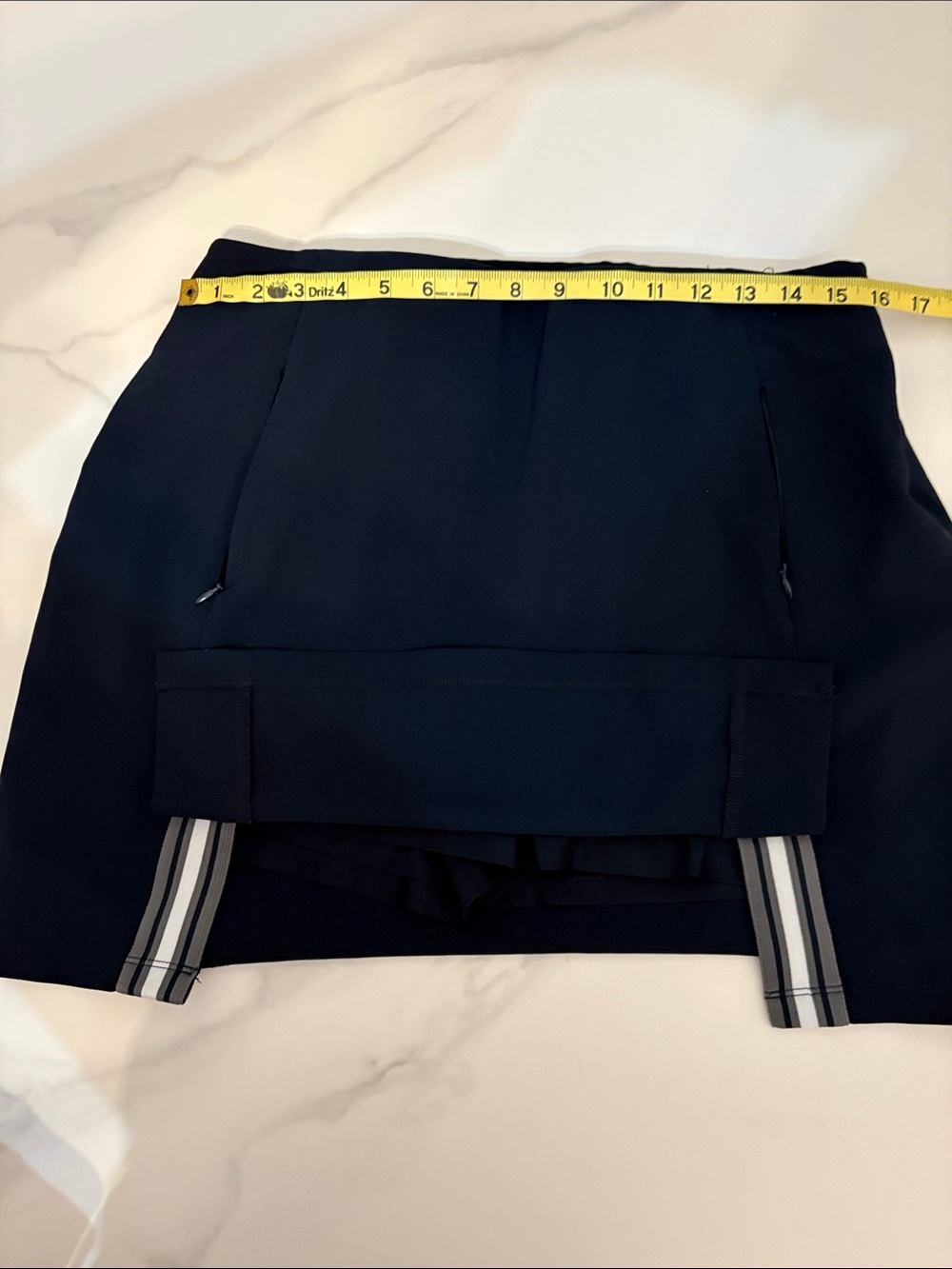Navy Mini Skort with Striped Details
